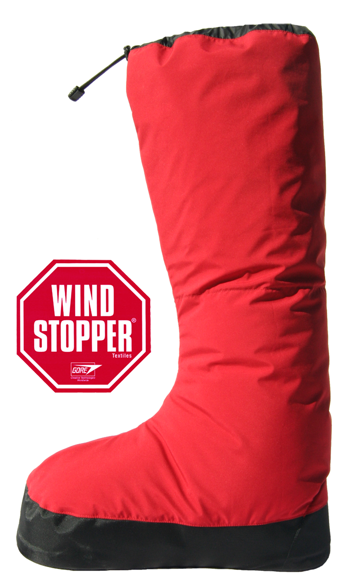Down booties for winter camping and alpine expeditions