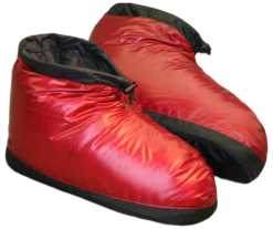 Ultralight down booties for backpacking