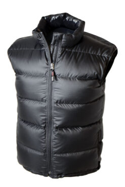 Technical down vest for cold weather backpacking