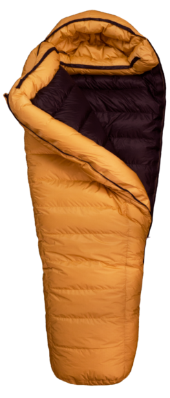 Weather-resistant down sleeping bag for winter